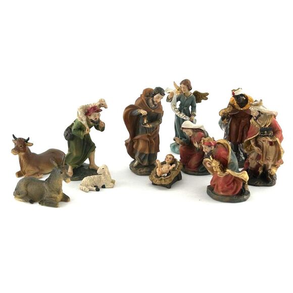 Robert Stanley Promise Of Christmas Creche 11 Resin Figures Orig Box Circa 2015 - Picture 1 of 13